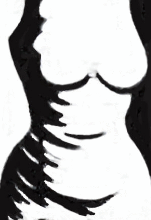 Nude in Black & White, acrylic painting