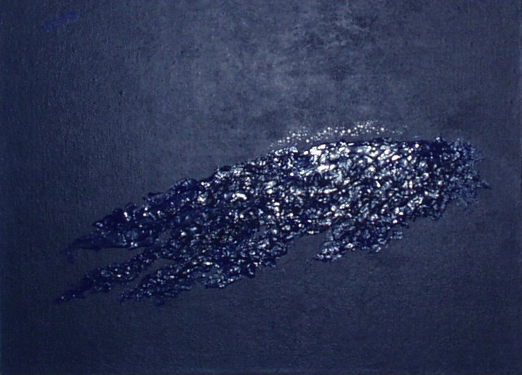 Skyline at Night, acrylic painting