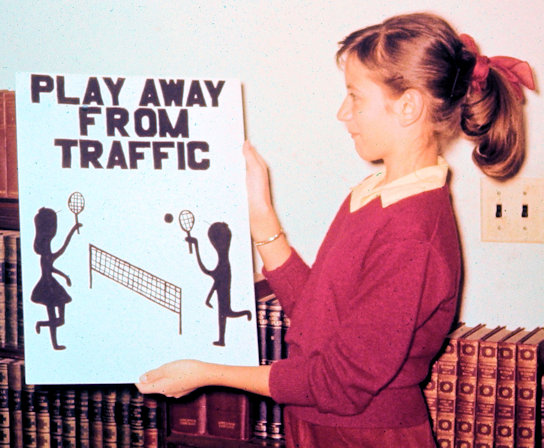 Traffic Safety Poster, termpura paint